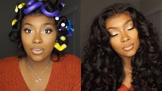 Must See The most perfect FLEXI ROD set  HEATLESS CURLS on weave GIVEAWAY [upl. by Crudden]