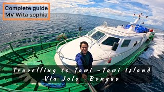 TAWI  TAWI travels via Jolo Bongao shortcut MV Wita Sophia jolo port tawitawi [upl. by Htiekel]