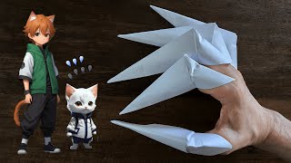 Easiest paper claws tutorial Ever 最強の爪を手に入れるの作り方 [upl. by Elbertina338]