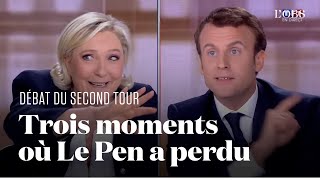 Débat de 2017  trois moments où Marine Le Pen sétait ratée face à Emmanuel Macron [upl. by Wiedmann816]