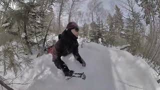 Snowboarder falls off killington mini bridge snowboarding [upl. by Ativla]