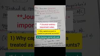 Why Capital Ac treated as Personal Ac Business started with Cash Journal entry class 11 shorts [upl. by Adaynek]