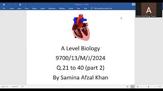 A Level Biology 9700 Paper 13 May June 2024 Q 21 to 40 Part 2 [upl. by Sorkin288]