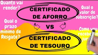 Certificado de Aforro VS De Tesouro  Comparação [upl. by Scurlock]