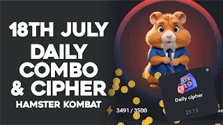 Daily Combo amp Cipher for 18th of July 2024  Hamster Kombat  FULL [upl. by Alin467]