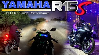 Yamaha R15 S V3  Headlight Night Vision Test 🔥 Awesome 👍 [upl. by Panther296]