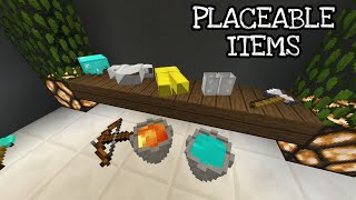 Minecraft Bedrock  Placeable Items Addon [upl. by Ethelin]