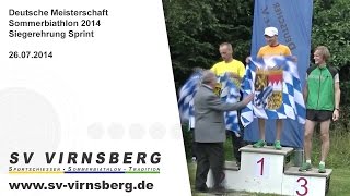 Deutsche Meisterschaft Sommerbiathlon 2014 Siegerehrung Sprint [upl. by Ayian]