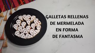 Cómo Hacer Galletas Fantasma Rellenas de Mermelada ¡Perfectas para Halloween [upl. by Dunson]