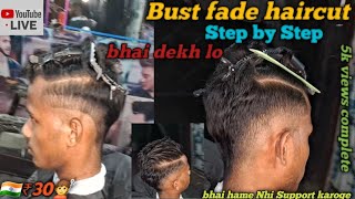 Burst fade haircut Easy tutorial bust fade Step by Step hindi 2024burst fade kaise kare🇮🇳 [upl. by Eyks]