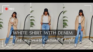 White Shirt and Denim Trousers Outfit [upl. by Oinotna]