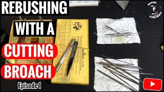 Rebushing With A Cutting Broach Episode 1 pendulum clock clockrepair vintageclock [upl. by Eitnom696]