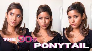 THE 90S FLIPPED PONYTAIL USING INH HAIR EXTENSIONS  BELLA HADID INSPIRED  REVIEWTUTORIAL [upl. by Hartzke]