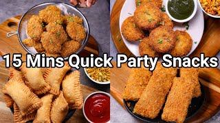 15 Mins Quick amp Easy Budget Party Starter Snacks Recipes  4 MustTry Crisp Party Finger Food Ideas [upl. by Aekerly258]