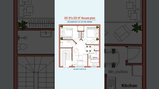 25x25 small 625 sqft latest plan design shorts viral floorplan homeplan homedesign houseplan [upl. by Arerrac]