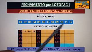 Fechamento para LOTOFÁCIL  Simplificado de Fazer Usando Dezenas FIXAS [upl. by Ydissak]