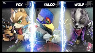 Fox Vs Falco Vs Wolf Super Smash Bros Ultimate Smash Mode Gameplay [upl. by Bathsheba]