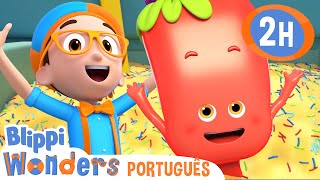 Blippi Aprende Como Fazer Picolés  MARATONA DO BLIPPI  Desenhos Animados Infantis em Português [upl. by Sandler]