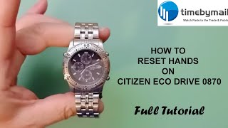 How To Set The TIME amp DATE On A Citizen ECO Drive 0870  Step by Step Guide [upl. by Elberta]