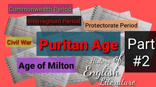 Puritan Age part 2  Major writers amp works  englishstudynotes4515 [upl. by Sulecram267]