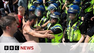 Violent rioting continues in England and Northern Ireland  BBC News [upl. by Ahcsap]