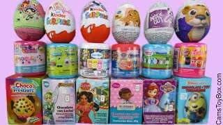 Chocolate Surprise Eggs Kinder Mashems Fashems SpongeBob Disney Sofia Powerpuff Girls Toys [upl. by Gimpel730]