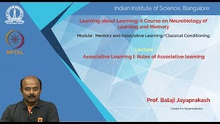 noc19bt12lec03Associative Learning I Rules of Associative learning [upl. by Shelba]