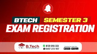 BTECH SEMESTER 3 EXAM REGISTRATION  NOVEMBER 2024 EXAM UPDATES [upl. by Essenaj]