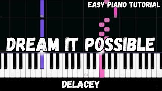 Delacey  Dream It Possible Easy Piano Tutorial [upl. by Enaasiali749]