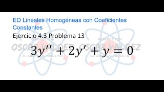 Ejercicios 43 Problema 13 Dennis G ZILL ED Lineales Homogéneas Coeficientes Constantes [upl. by Euqnimod]