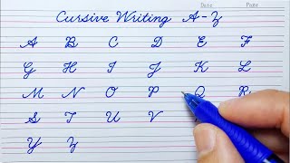 How to write English capital letters  Cursive writing A to Z  Cursive handwriting practice  ABCD [upl. by Cletus]