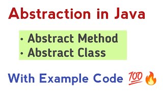 32 Abstraction in Java in Tamil Abstract Class amp Abstract Method abstract keyword [upl. by Lothar]