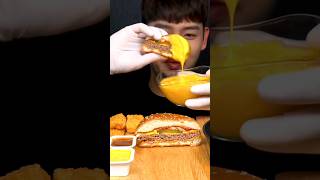 ASMR MUKBANG MCDONALDS CHEESEBURGER CHEDDAR [upl. by Aneen]