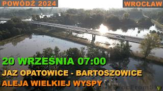 ODRA  0700 PIĄTEK  Jaz Opatowice i Bartoszowice Aleja Wielkiej Wyspy 20092024 powódź [upl. by Gareth307]