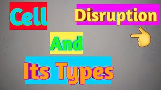 Cell Disruption and its types [upl. by Amitaf]