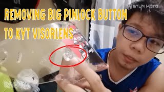 How to Remove Big Pinlock Button or Tear Off Post to KYT TTCourse Lens [upl. by Ahseik872]