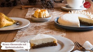 Birnen  Cheesecake mit Spekulatiusboden nobake Silkeswelt rezeptesilkeswelt [upl. by Slosberg167]