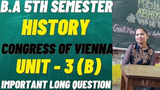 CONGRESS OF VIENNA History BA 5th semester unit 3 B punjabuniversity rightguidance [upl. by Anagnos]