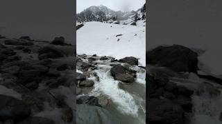 Relaxing glacier water flow sound at Himalayas india travel kashmir himalayas waterfall [upl. by Eigroeg]