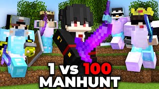 1 vs 100 Players Simulate Minecraft Manhunt [upl. by Mindi]