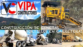 ✅ CONSTRUCCIÓN de CUNETAS BORDILLOS en VÍAS  CARRETERAS👷🏼‍♂️ [upl. by Marilla]