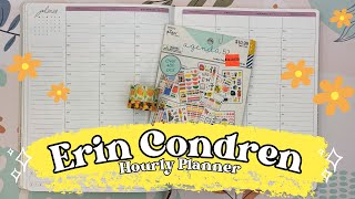 Erin Condren Hourly Planner  Plan with Me using Agenda52 Stickers  Lemon Summer Theme [upl. by Yentiw]