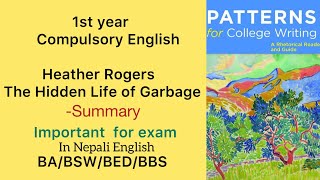 The Hidden Life of Garbage Summary in Nepali Bachelor 1st year  BA 1st year BBS 1st year English [upl. by Antipas]