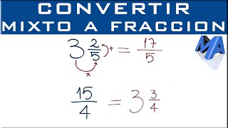 Convertir número mixto a fracción y viceversa [upl. by Petty449]