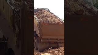 The powerful of the dump truck unloading the soil [upl. by Noxin672]