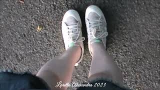 ASMR  Walking with my very wet Adidas Nizza Platform chalk white frozen green 💦 [upl. by Nnaassilem306]