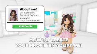 HOW to create your NEW PROFILE in Adopt me [upl. by Hafital33]