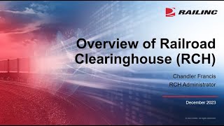 Railroad Clearinghouse Overview Webinar [upl. by Agn]