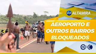 Indígenas bloqueiam o acesso ao Aeroporto de Altamira PA  SBT Altamira [upl. by Gwendolyn]