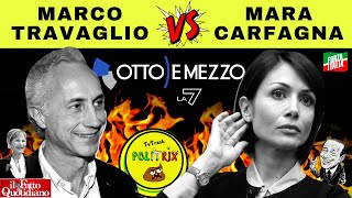 TRAVAGLIO UMILIA CARFAGNA ft LILLI GRUBER OTTO E MEZZO LA7 Politrix81 [upl. by Heidie471]